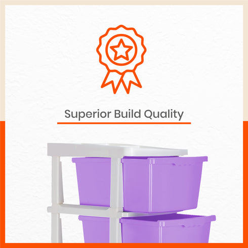 Stomo 4 Drawer Multi-Purpose Storage Organizer for Home and Office (Lavender)